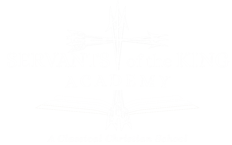 Servants of the King logo in all white